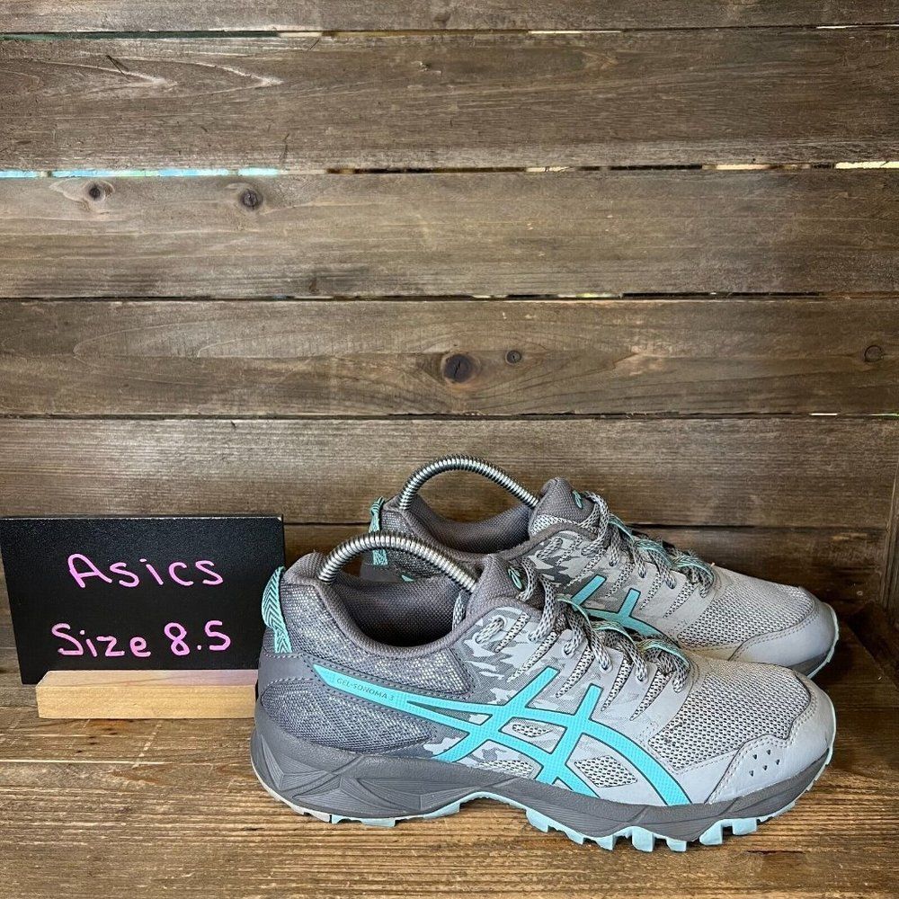 Womens ASICS Gel Sonoma 8 Gray Hiking Trail Running Shoes Sneakers Size 8.5 M